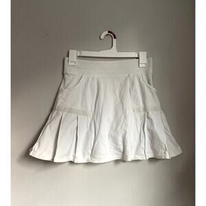 Athleta Ruffle White Pleated Mini Tennis Skort XS Sportscore Clean Girl Normcore